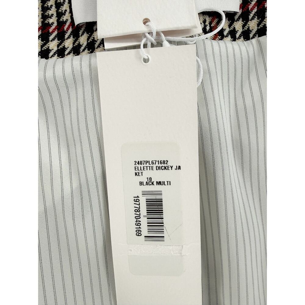 Veronica Beard Ellette Dickey Jacket Black White Multi Plaid Blazer Size 10 - Picture 6 of 16